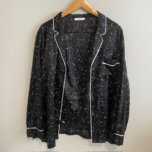 RICKY'S Celestial Black Constellation Pajama Set with White Accents Size XL